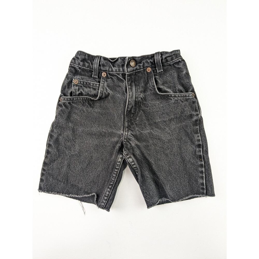 Vintage Levi's 550 Black Cutoffs Boys 7 Slim Waist
